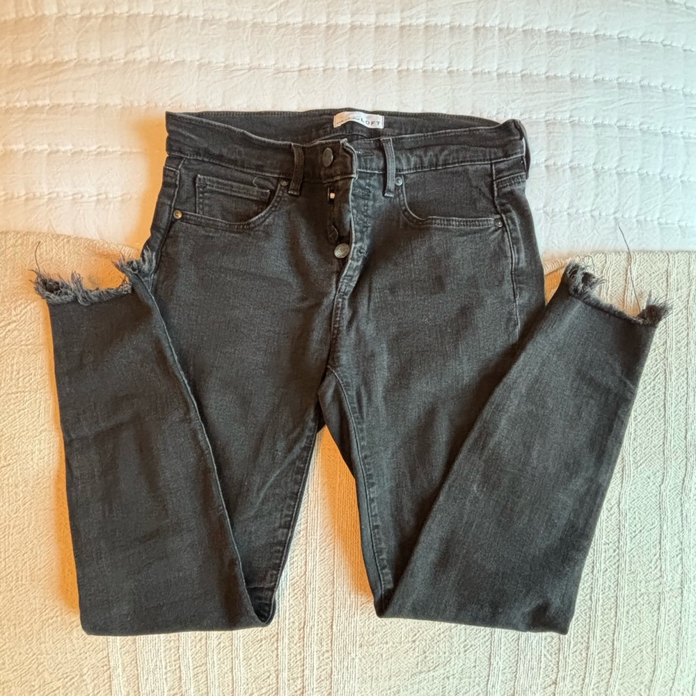 Women's Black Distressed Edge Jeans